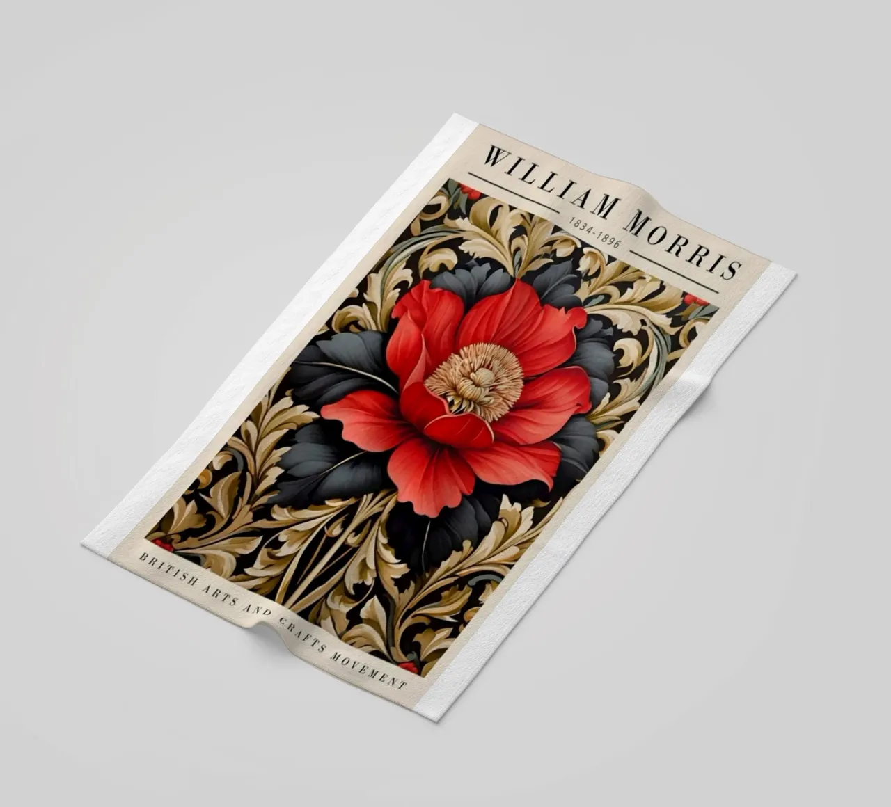 beautiful red popies beach towel by Ropech Shop
