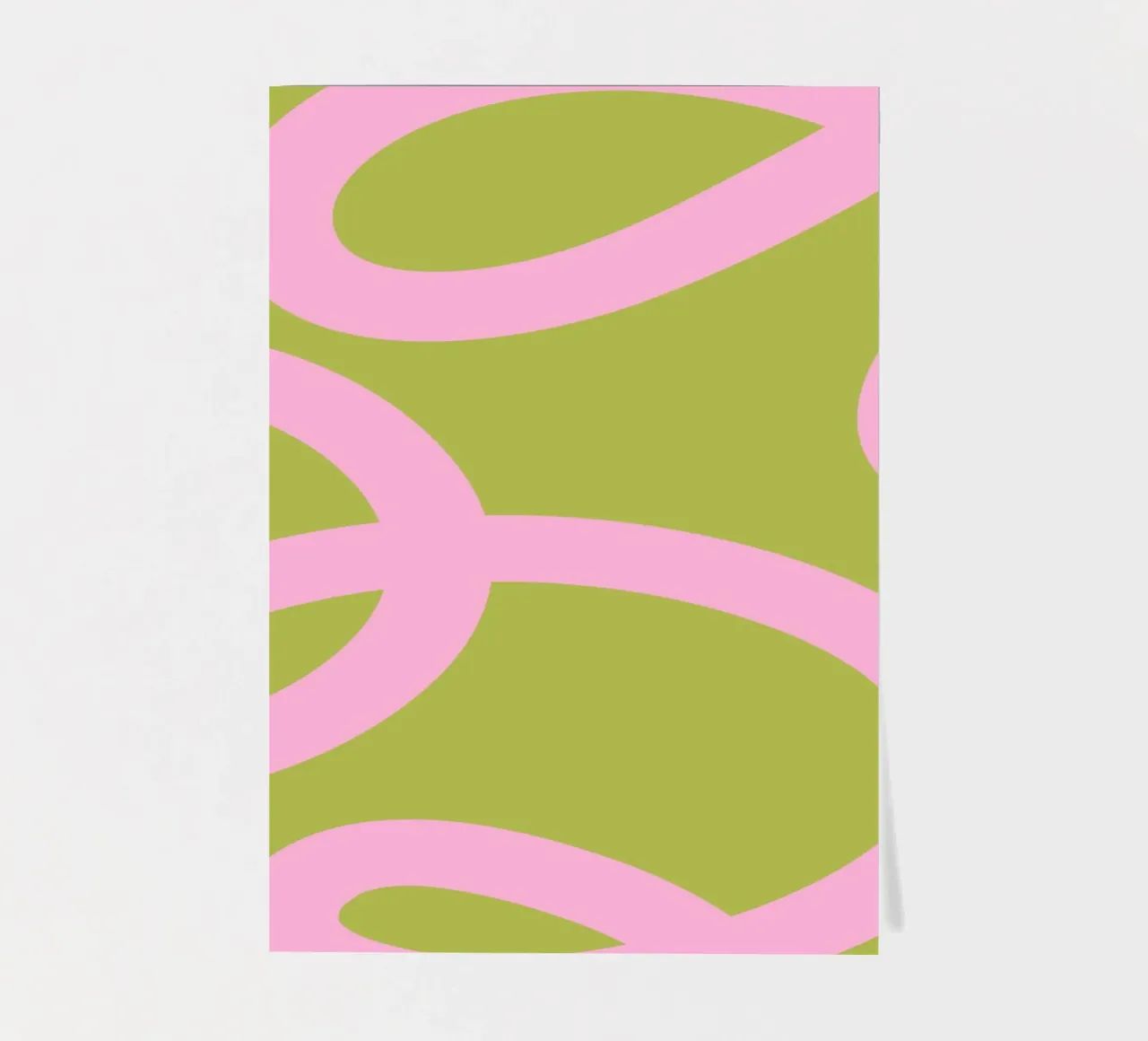 Playful Pink Ribbon Swirl on Olive Green Canvas sticker sheet by The Art Club