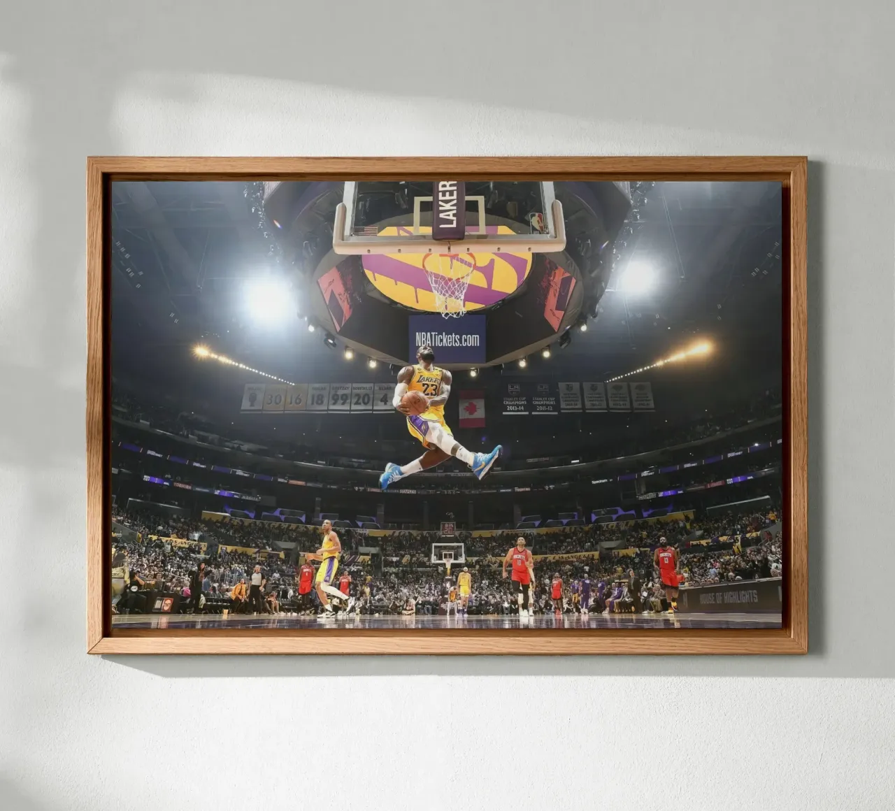 Lebron James Mill Dunk pronto per essere appeso tela con Cornice a cassetta da willtahuyshop