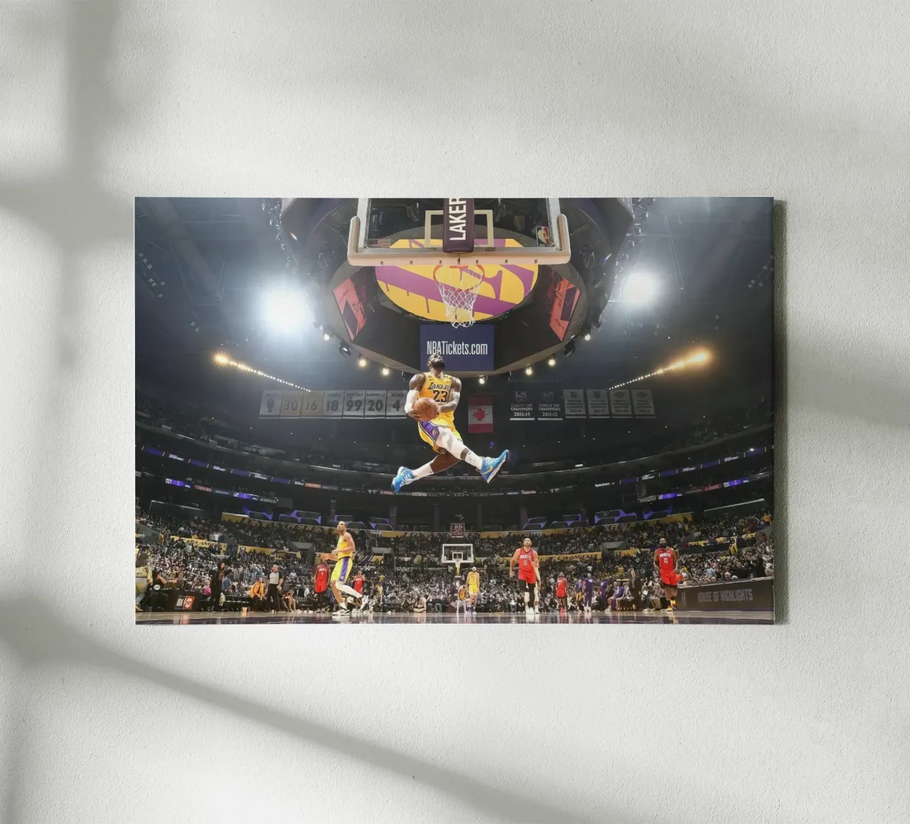 Lebron James Mill Dunk pronto per essere appeso tela con Cornice a cassetta da willtahuyshop