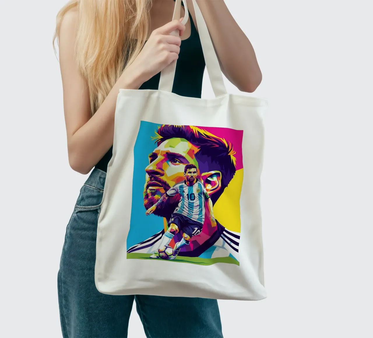 Lionel Messi in stile WPAP borsa in juta da Hantamrata