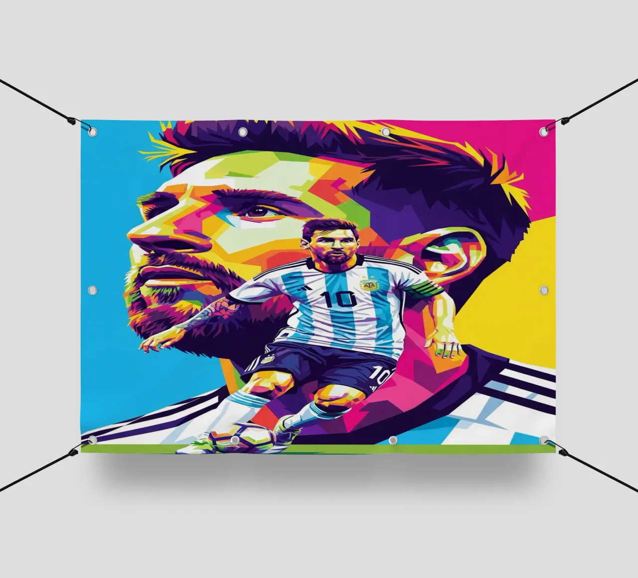 Lionel Messi in stile WPAP telo in pvc da Hantamrata