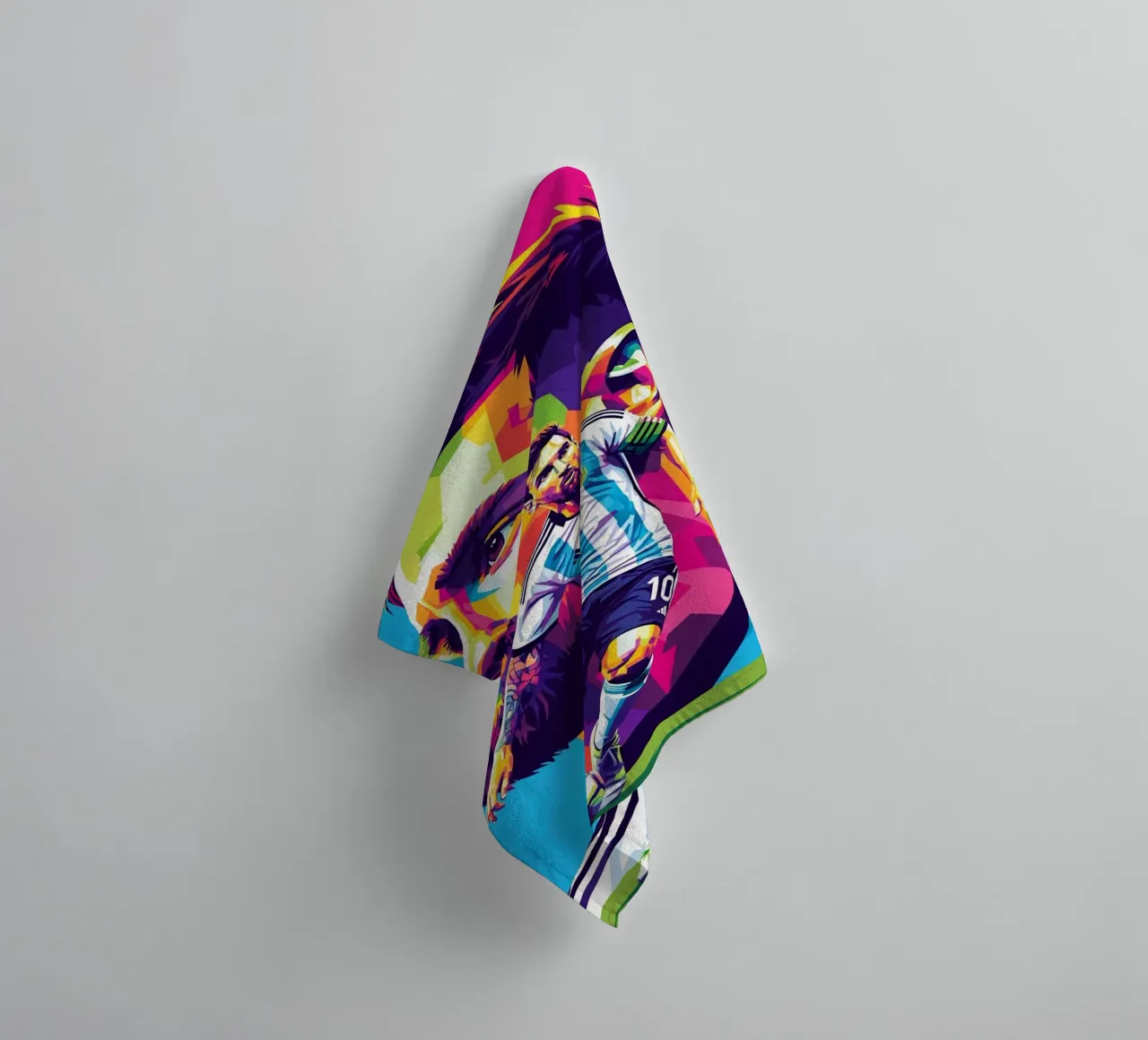 Lionel Messi in WPAP art style towel by Hantamrata