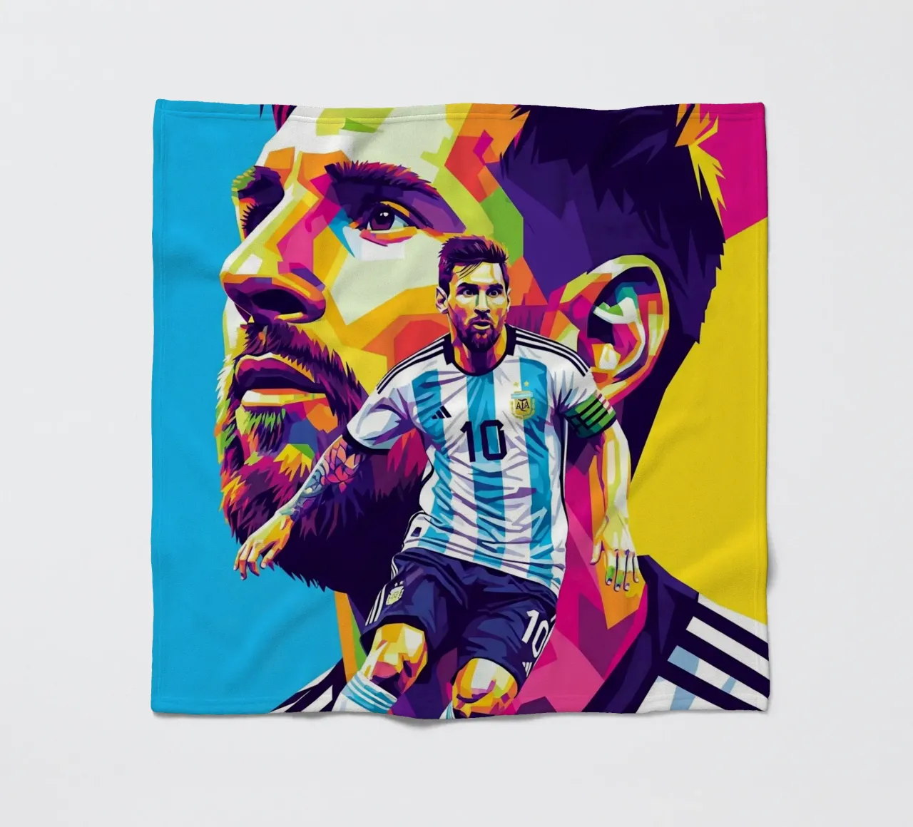 Lionel Messi in stile WPAP coperta in pile da Hantamrata