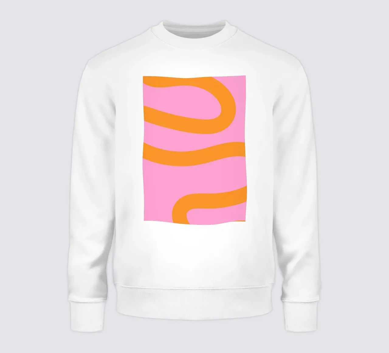 Sunny Yellow Flowing Lines on Soft Lilac Background sweatshirt by The Art Club