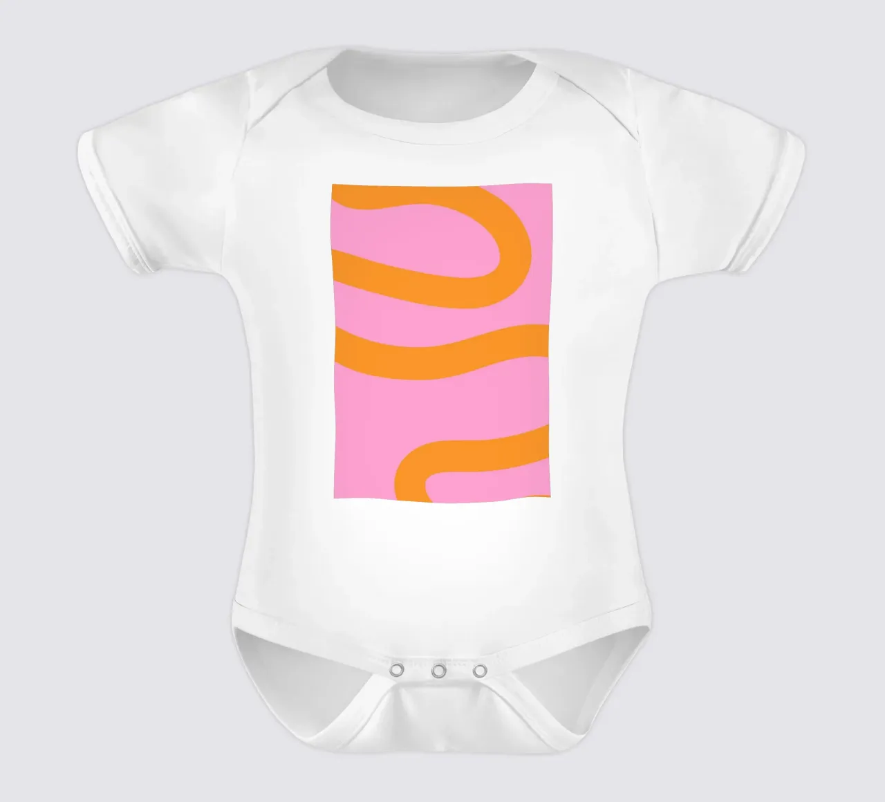 Sunny Yellow Flowing Lines on Soft Lilac Background short-sleeve baby romper by The Art Club