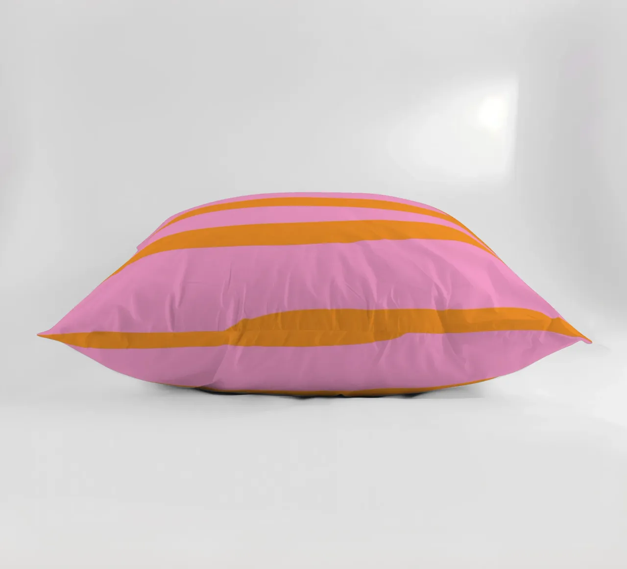 Sunny Yellow Flowing Lines on Soft Lilac Background decorative cushion by The Art Club