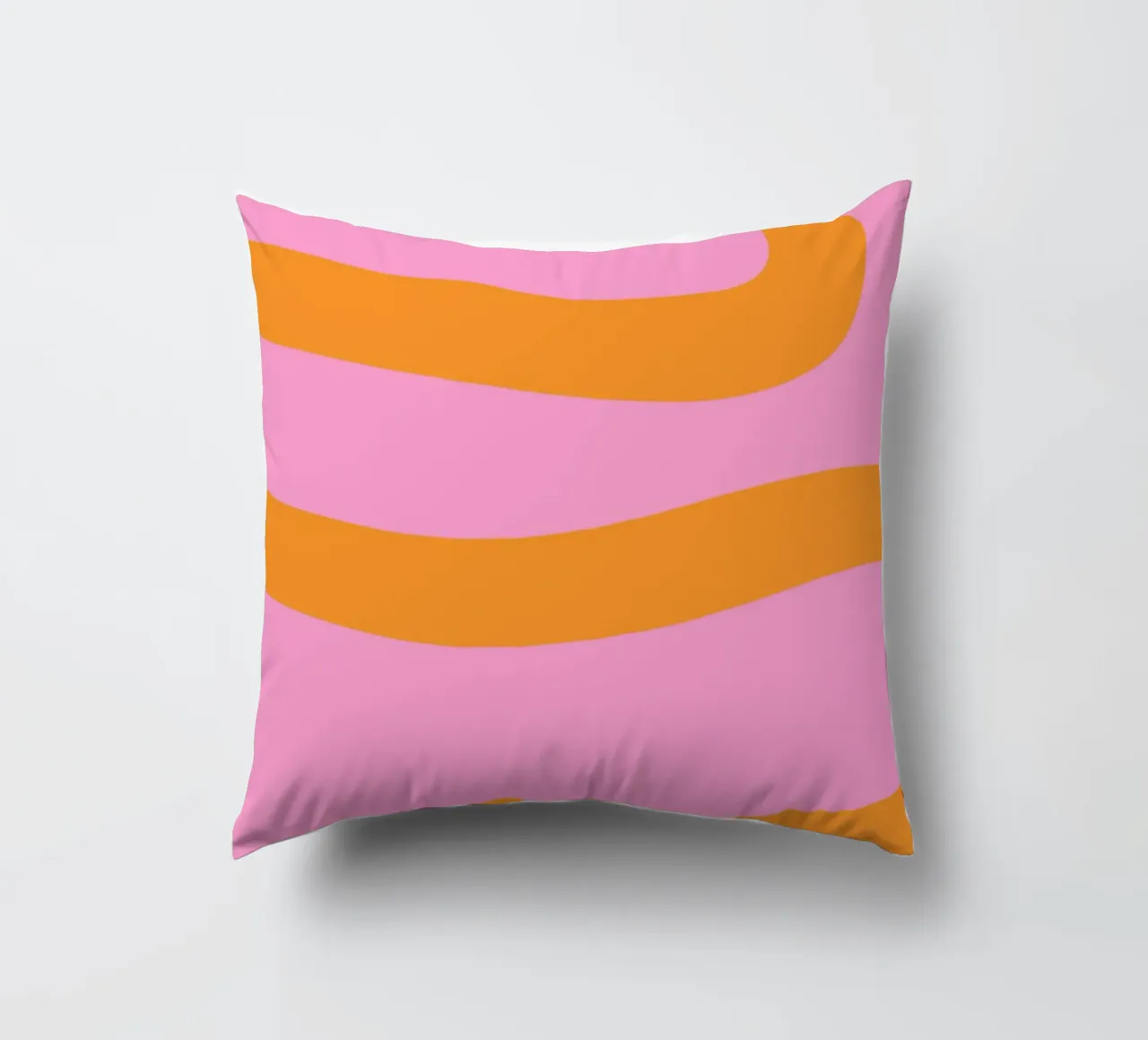 Sunny Yellow Flowing Lines on Soft Lilac Background decorative cushion by The Art Club