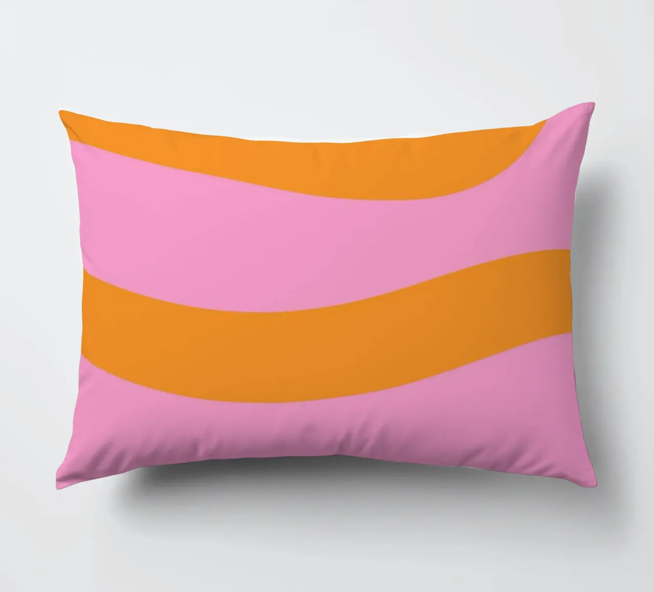 Sunny Yellow Flowing Lines on Soft Lilac Background decorative cushion by The Art Club