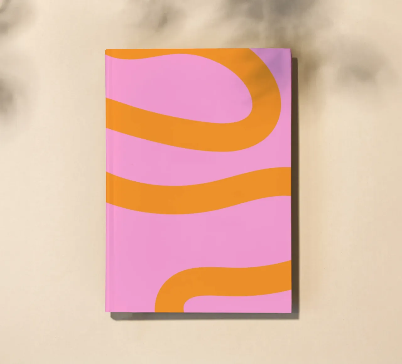 Sunny Yellow Flowing Lines on Soft Lilac Background notebook by The Art Club