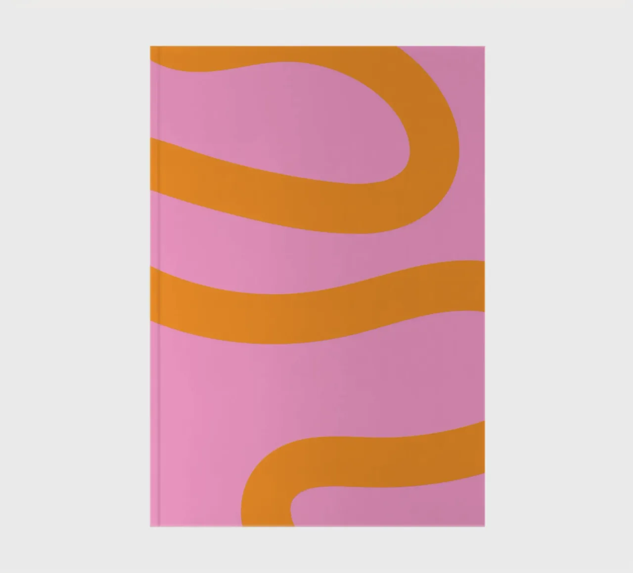 Sunny Yellow Flowing Lines on Soft Lilac Background notebook by The Art Club