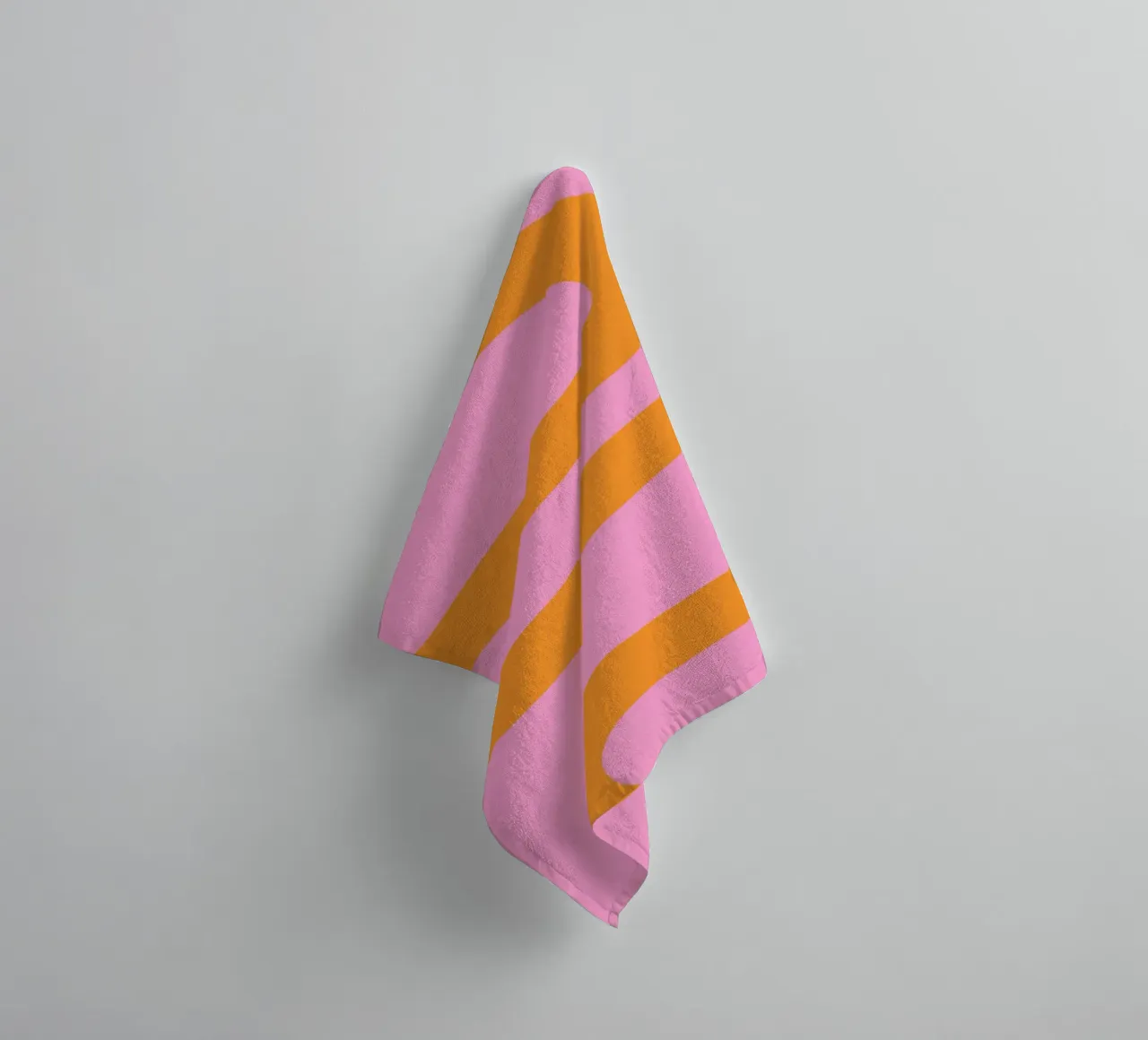 Sunny Yellow Flowing Lines on Soft Lilac Background towel by The Art Club