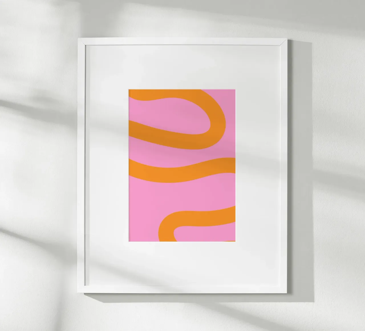 Sunny Yellow Flowing Lines on Soft Lilac Background hahnemühle by The Art Club