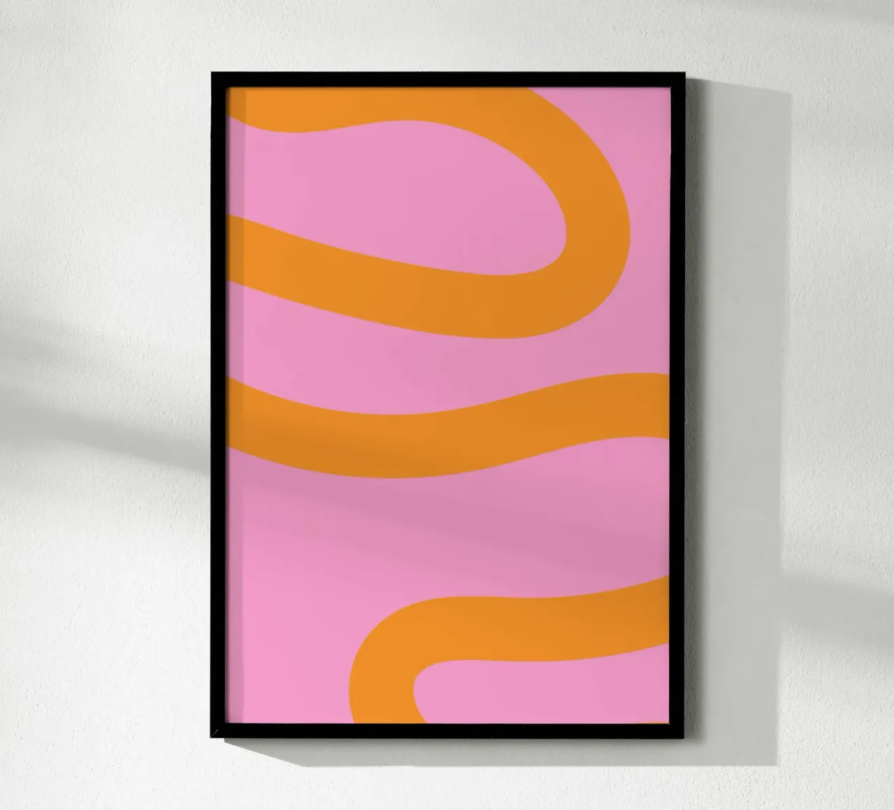 Sunny Yellow Flowing Lines on Soft Lilac Background hahnemühle by The Art Club