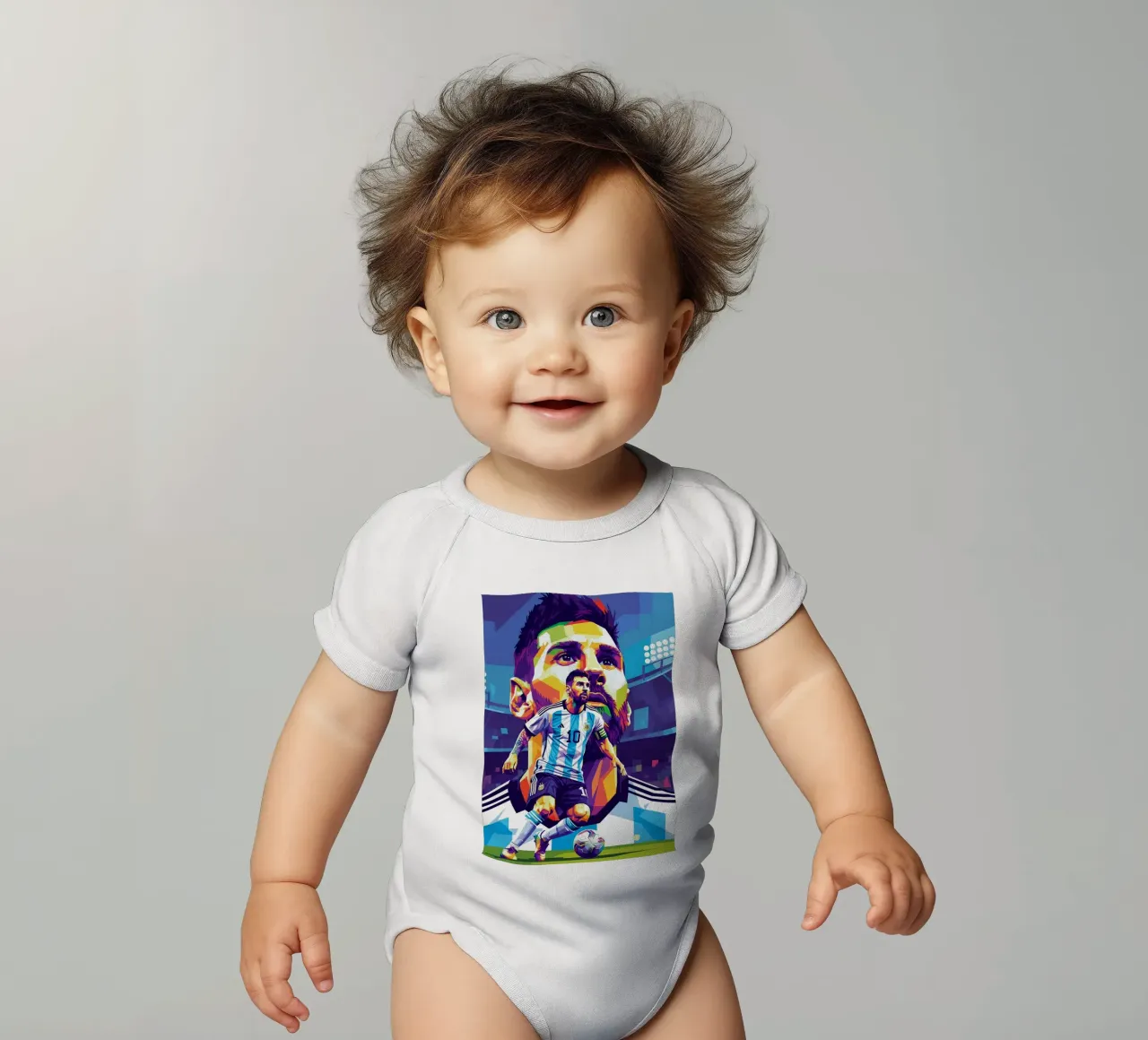 Lionel Messi - Stile artistico WPAP body neonato maniche corte da Hantamrata
