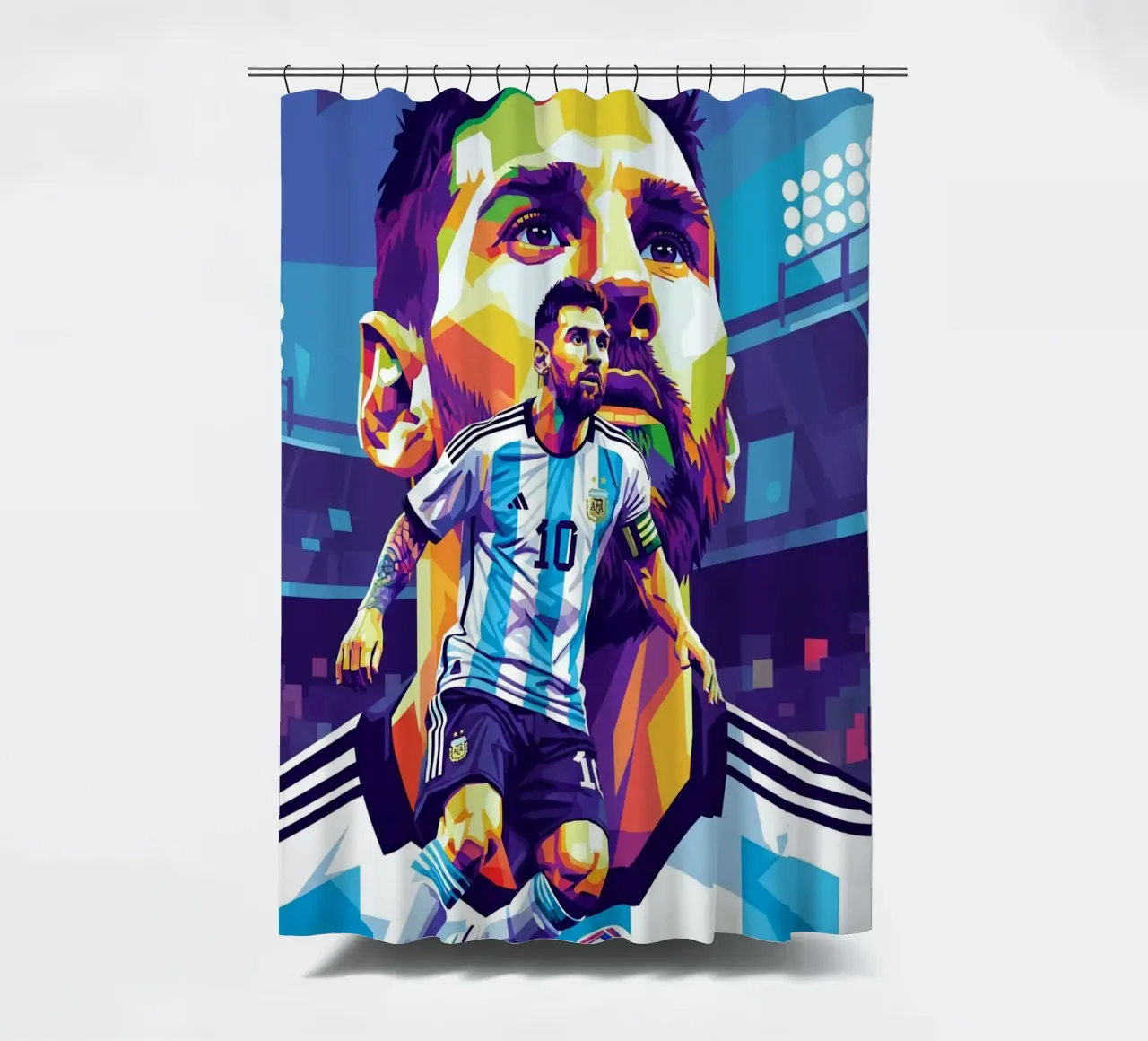 Lionel Messi - Stile artistico WPAP tenda da doccia da Hantamrata