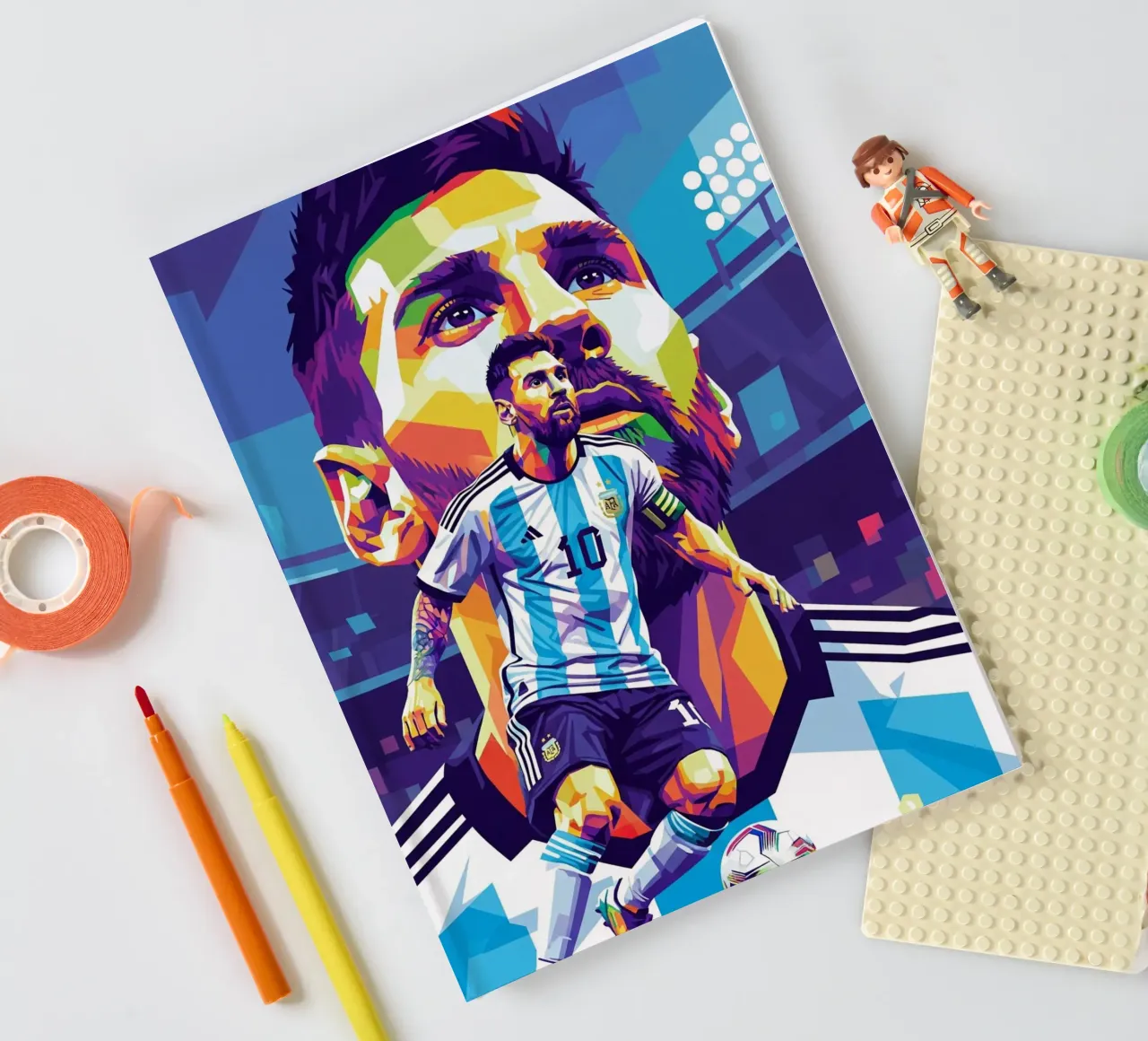 Lionel Messi - WPAP art style notebook by Hantamrata