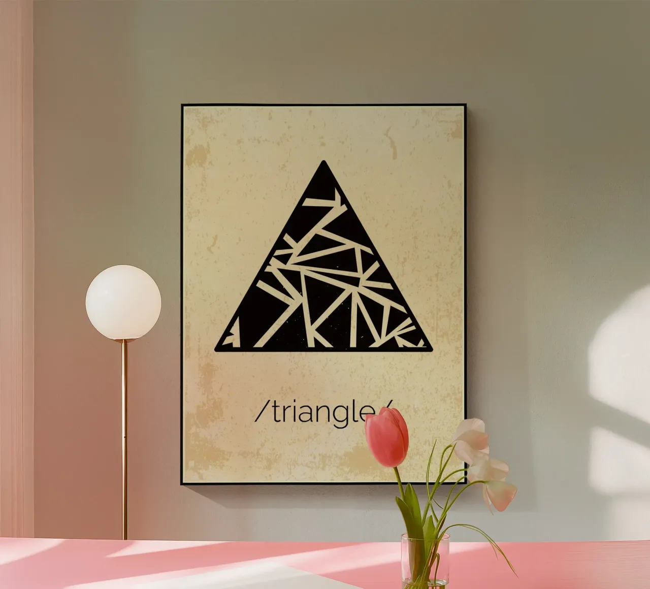 Triangolo bianco e nero plexiglass da Edson Studio