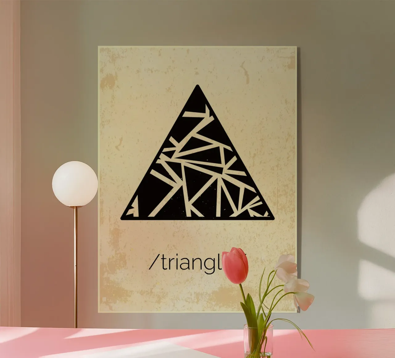 Triangolo bianco e nero plexiglass da Edson Studio