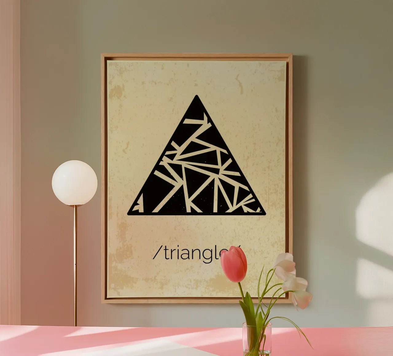 Triangolo bianco e nero tela da Edson Studio