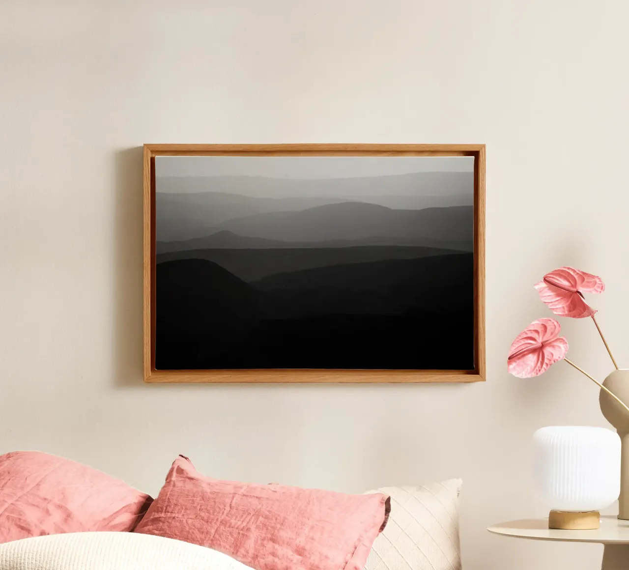 Mountains of the Judean Desert 9 canvas with Floater frame by Tal Paz-Fridman