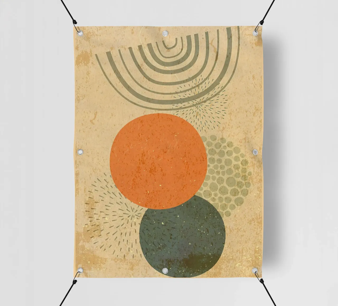 Boho regenboog abstracte kunst pvc-zeil van Edson Studio