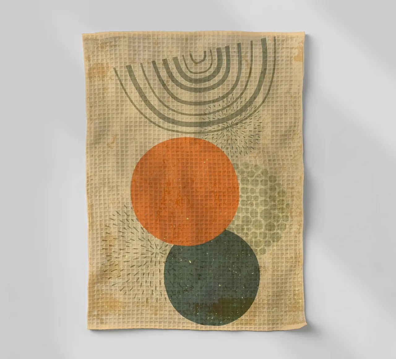 Boho regenboog abstracte kunst theedoek van Edson Studio