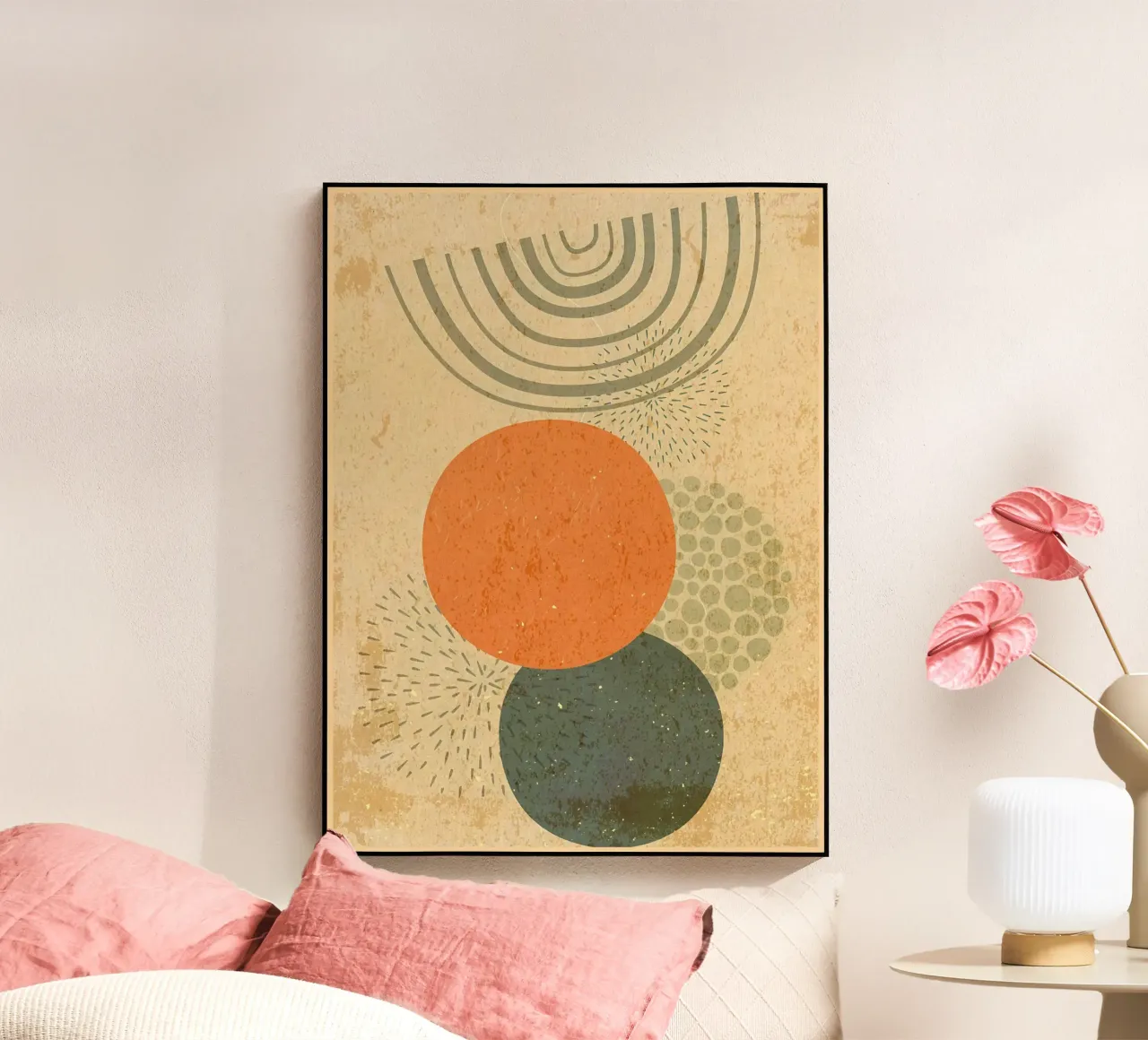 Boho regenboog abstracte kunst acryl van Edson Studio