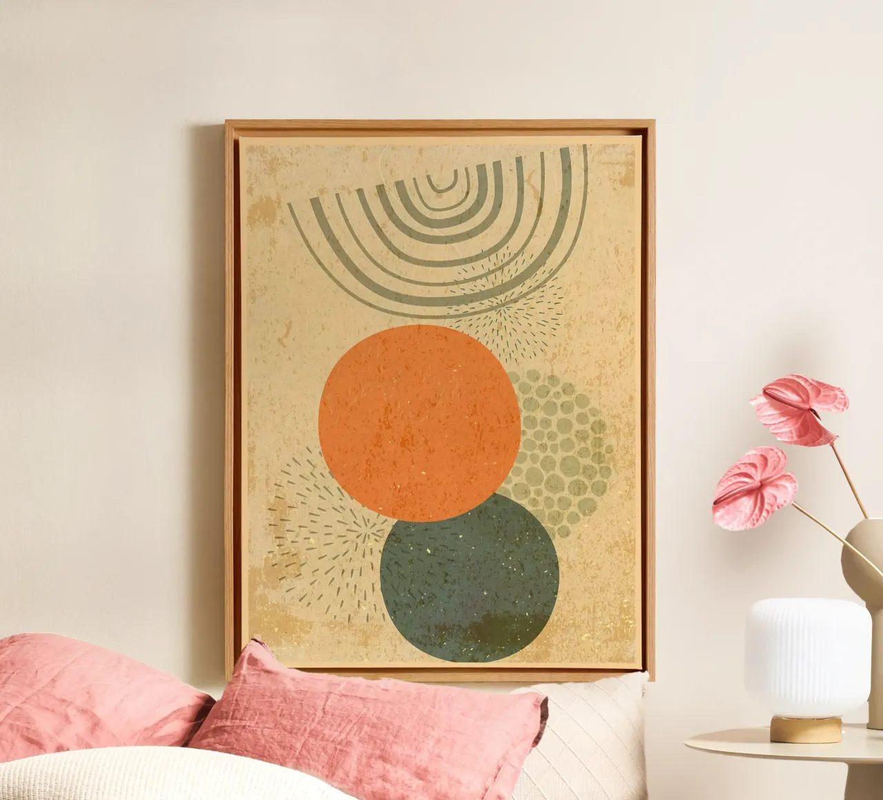 Boho regenboog abstracte kunst canvas van Edson Studio