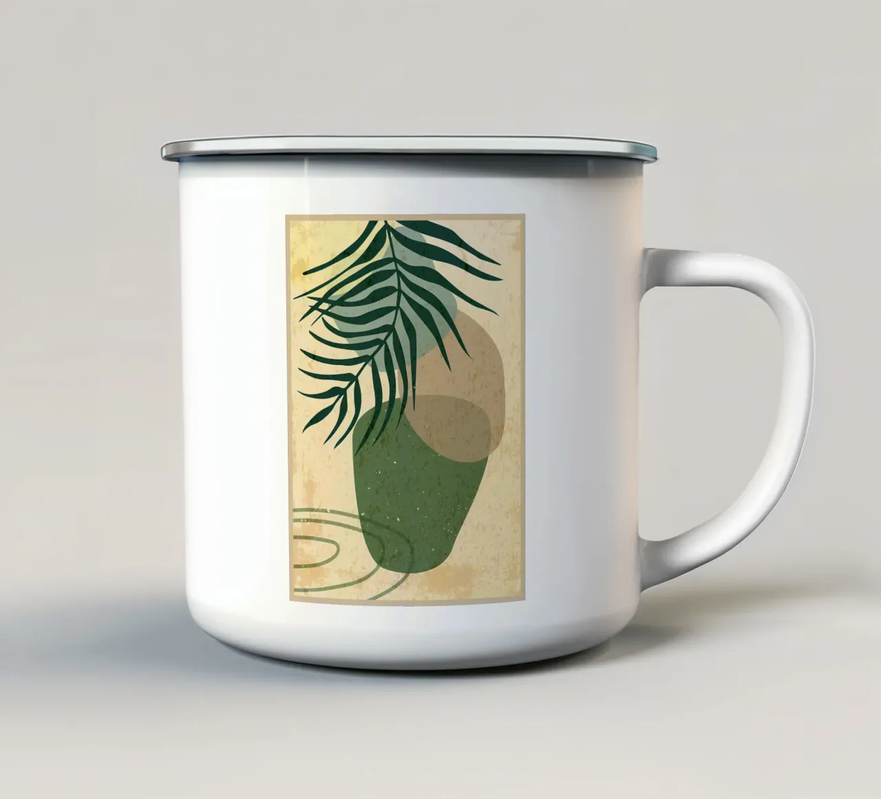 Foglie botaniche astratte tazza in smalto da Edson Studio