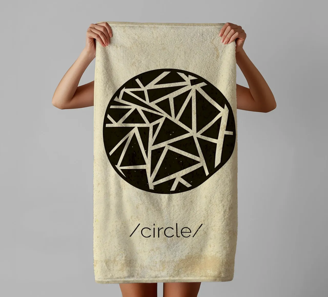 Dessin au trait en forme de cercle serviette de bain de Edson Studio