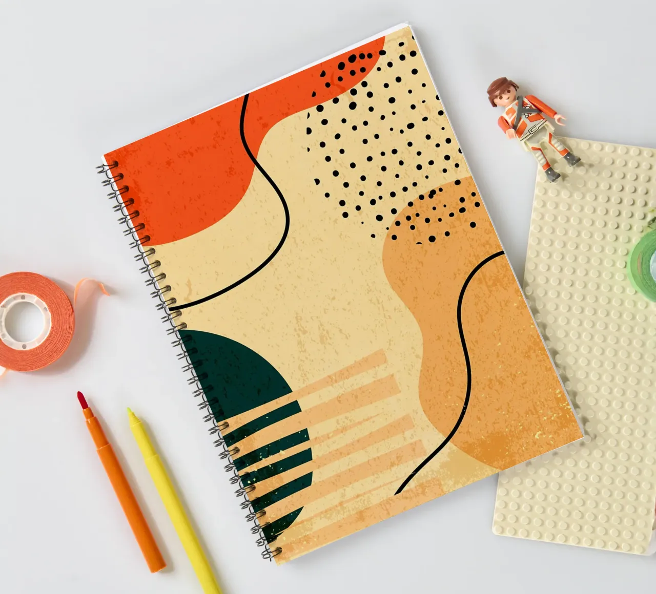 Forme geometriche colorate diario ad anelli da Edson Studio