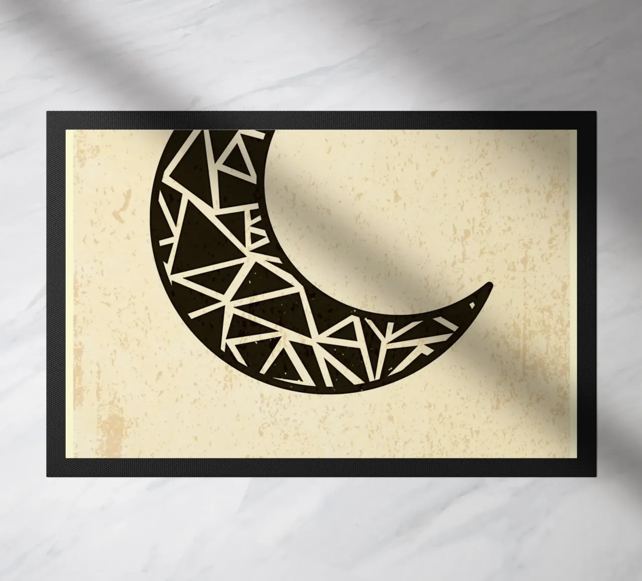 Crescent Moon modern art doormat by Edson Studio