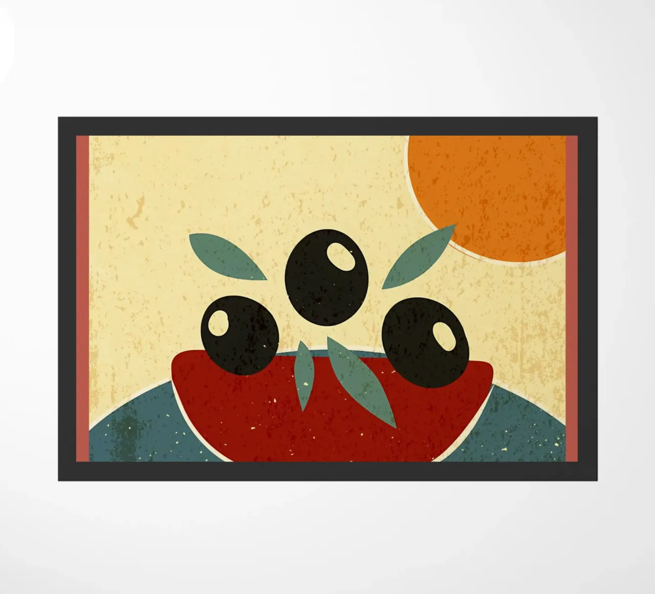Fruits vase modern art doormat by Edson Studio