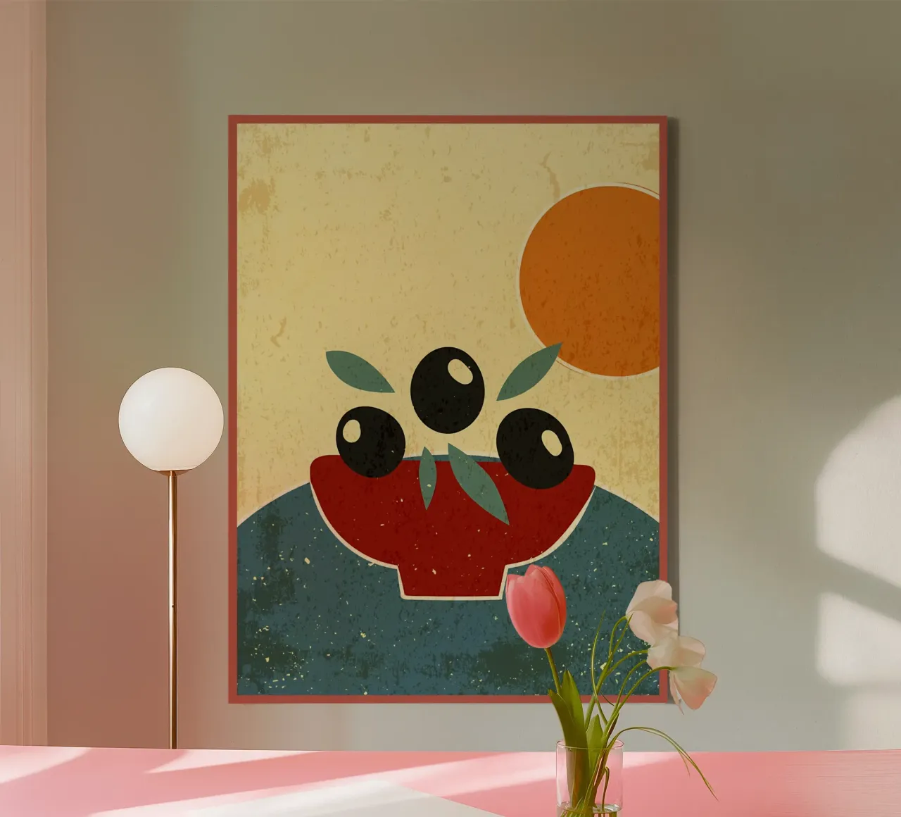 Fruitvaas moderne kunst canvas met Baklijst van Edson Studio