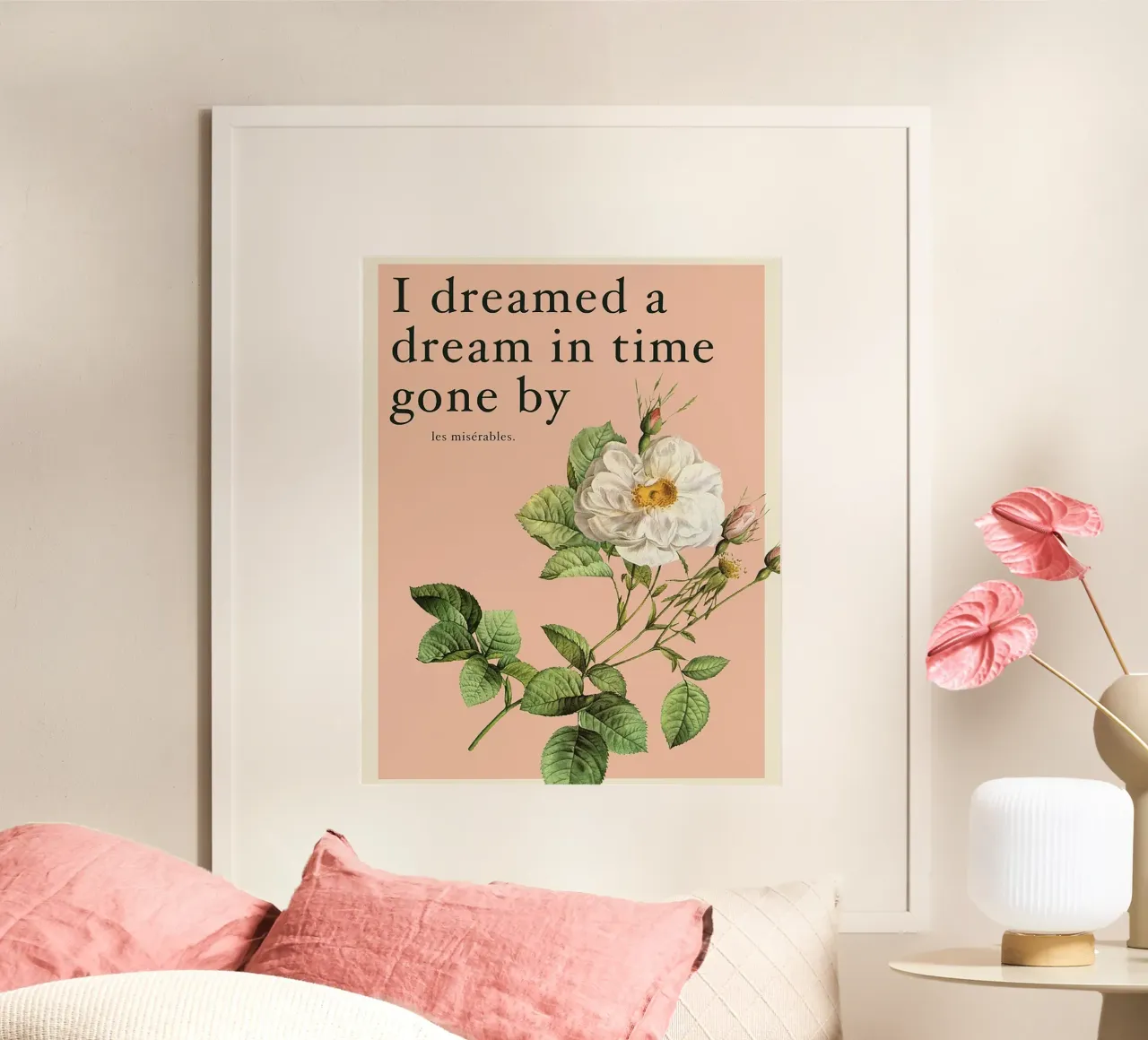 Ho sognato un sogno Citazione poster con telaio in legno da Leahprint