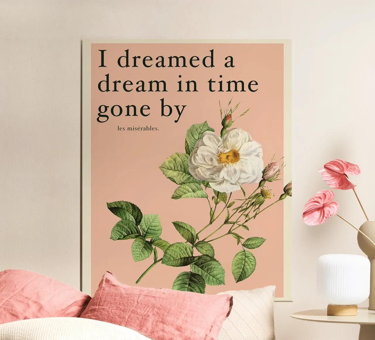 Ho sognato un sogno Citazione poster con telaio in legno da Leahprint