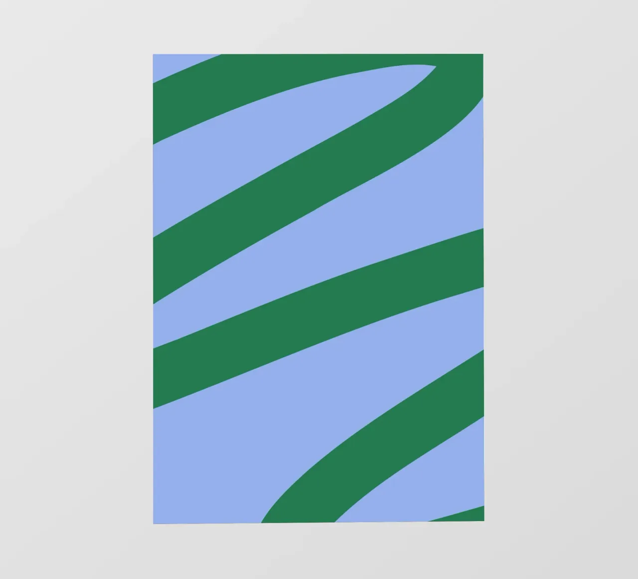 Abstract Green Waves on Soft Blue Background photo wallpaper by The Art Club