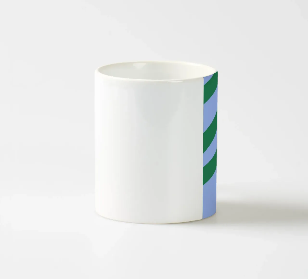 Abstract Green Waves on Soft Blue Background ceramic mug by The Art Club