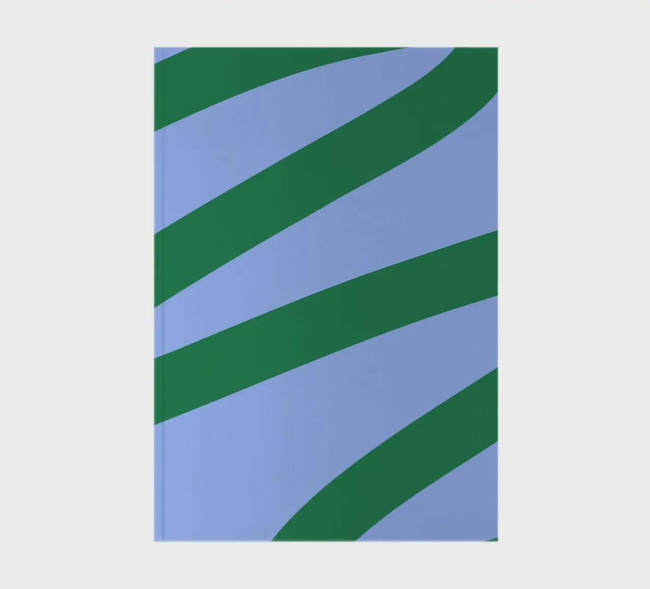 Abstract Green Waves on Soft Blue Background notebook by The Art Club