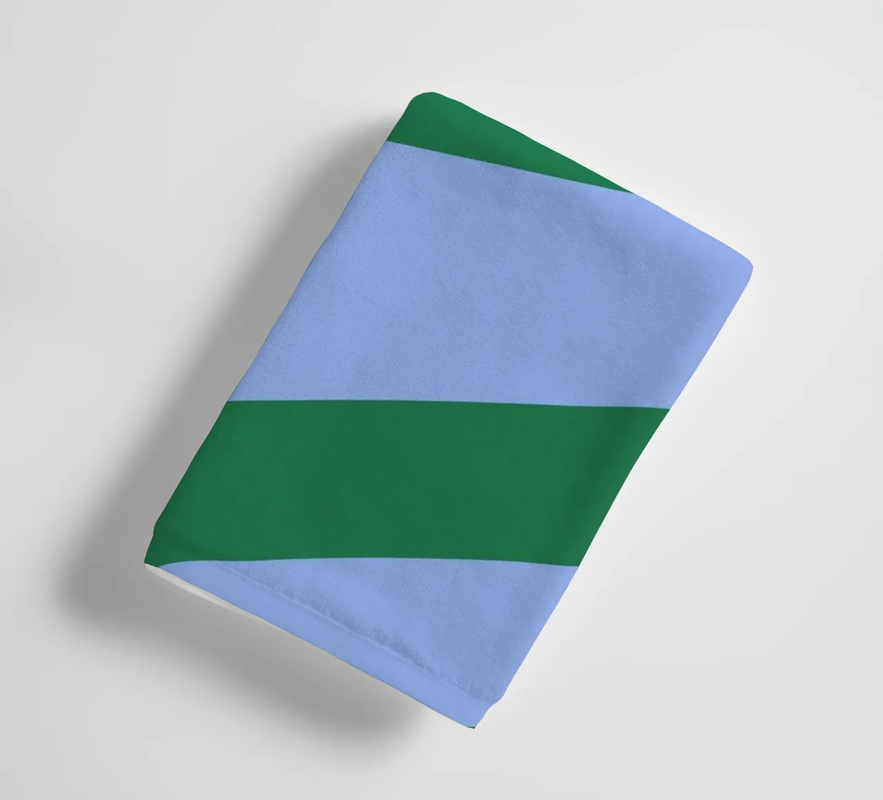 Abstract Green Waves on Soft Blue Background towel by The Art Club