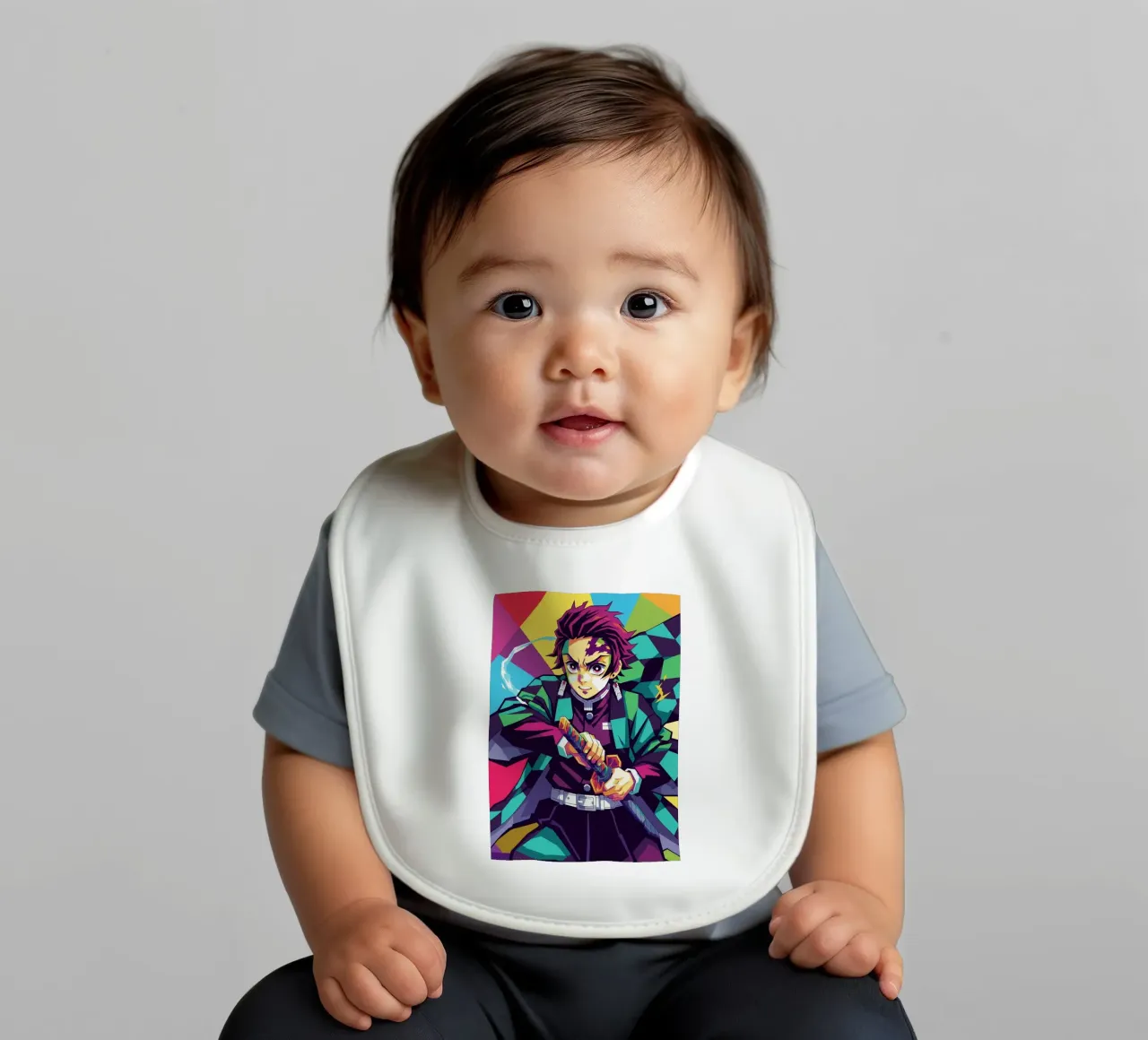 Tanjiro Kamado - Demon Slayer (3) baby bib by Hantamrata