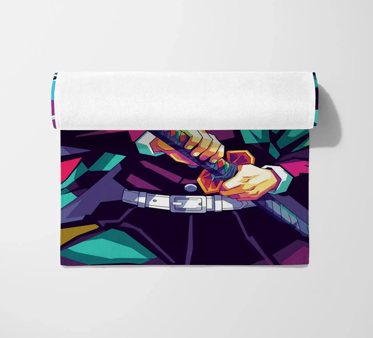 Tanjiro Kamado - Demon Slayer (3) beach towel by Hantamrata