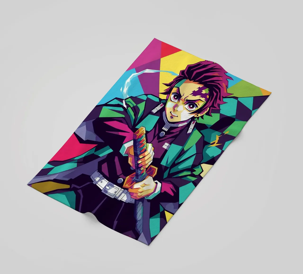 Tanjiro Kamado - Demon Slayer (3) beach towel by Hantamrata