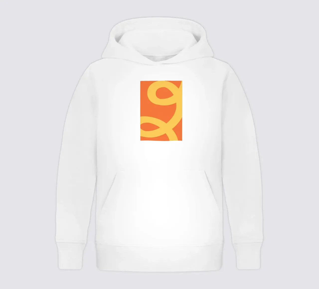 Golden Yellow Loops on Vibrant Orange kids hoodie by The Art Club
