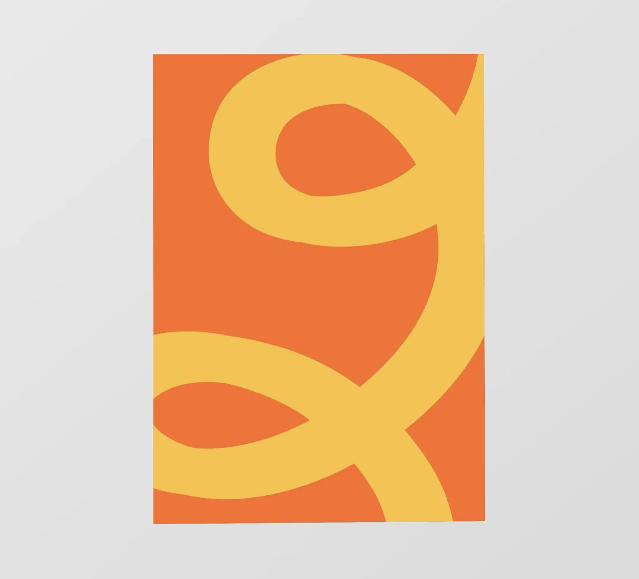 Golden Yellow Loops on Vibrant Orange photo wallpaper by The Art Club