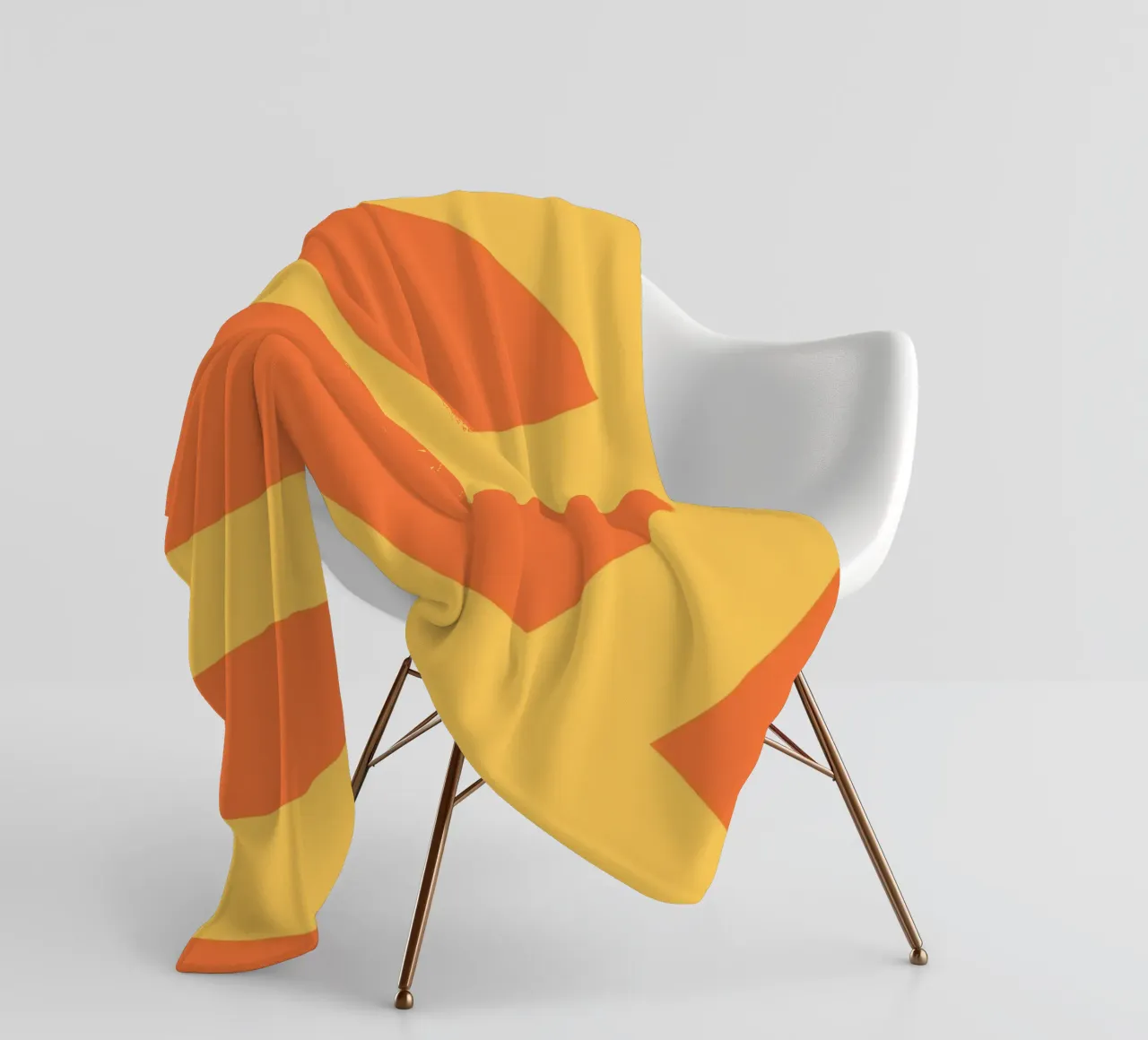 Golden Yellow Loops on Vibrant Orange fleece blanket by The Art Club