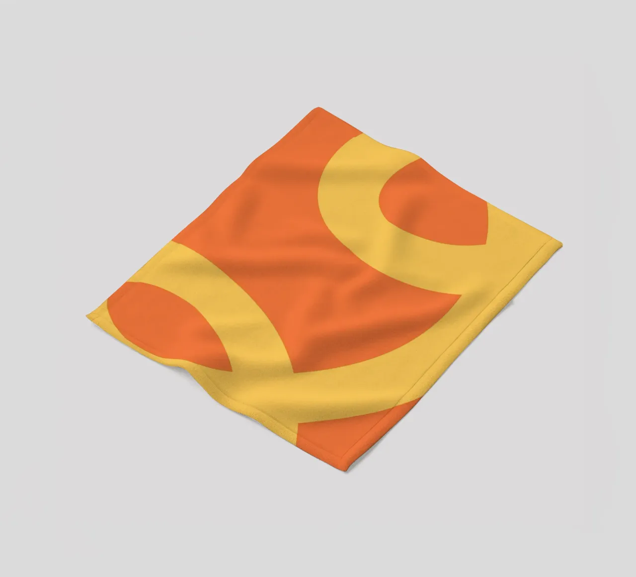 Golden Yellow Loops on Vibrant Orange fleece blanket by The Art Club