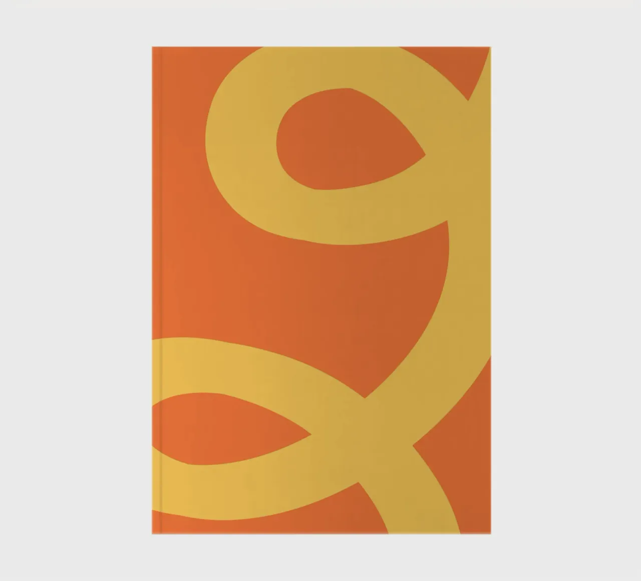 Golden Yellow Loops on Vibrant Orange notebook by The Art Club