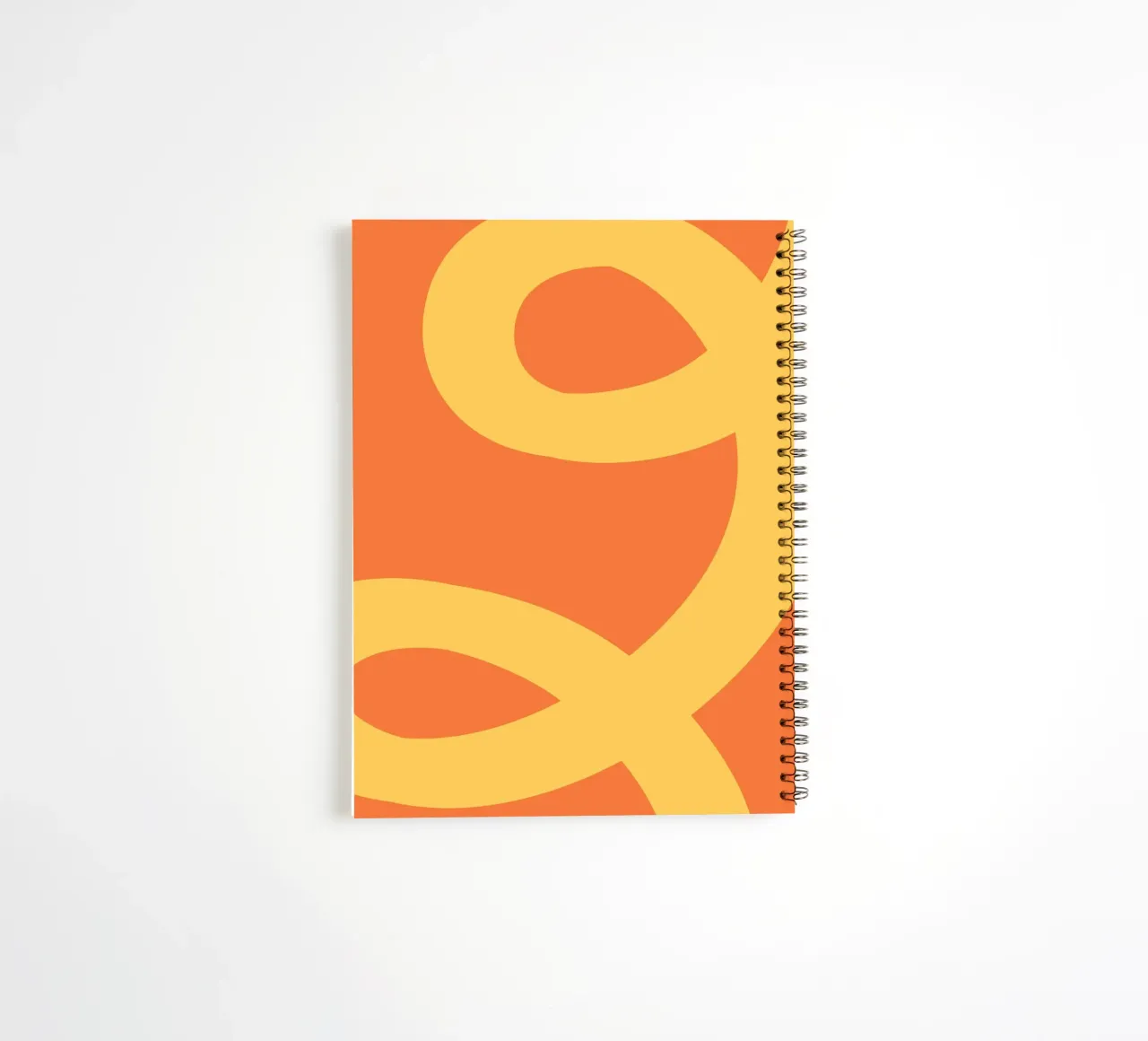 Golden Yellow Loops on Vibrant Orange spiral notebook by The Art Club
